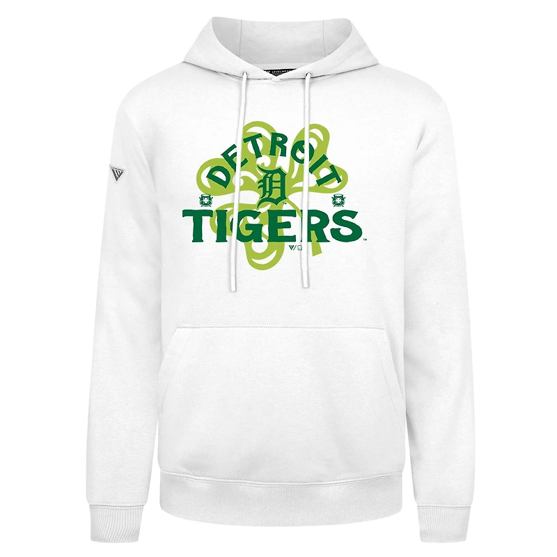 Sweat à capuche blanc pour homme Detroit Tigers St. Patrick's Day Podium Shamrock
