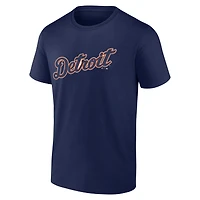 Men's Logo Athletic Navy Detroit Tigers Wordmark T-Shirt