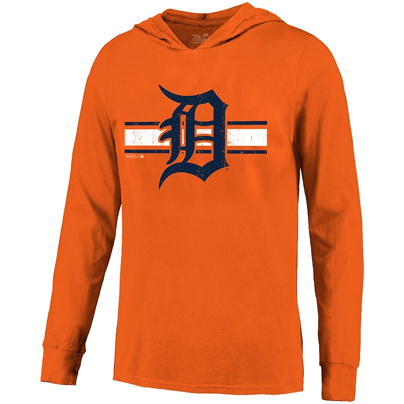 Men's Majestic Threads Tarik Skubal Orange Detroit Tigers Lightweight Name & Number Hoodie