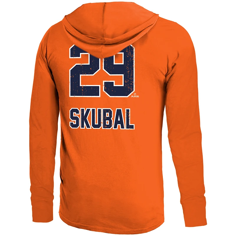 Sweat à capuche léger pour homme Majestic Threads Tarik Skubal orange Detroit Tigers avec nom et numéro