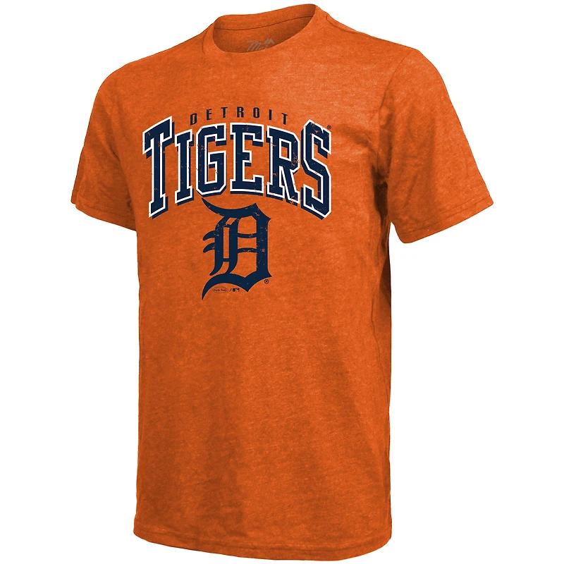 Men's Majestic Threads Tarik Skubal Orange Detroit Tigers Triblend Name & Number T-Shirt