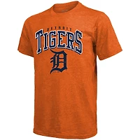 Men's Majestic Threads Tarik Skubal Orange Detroit Tigers Triblend Name & Number T-Shirt