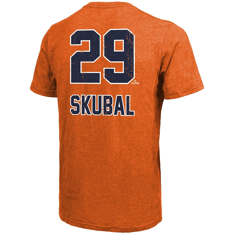T-shirt Majestic Threads Tarik Skubal orange pour homme, avec nom et numéro des Detroit Tigers