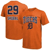 T-shirt Majestic Threads Tarik Skubal orange pour homme, avec nom et numéro des Detroit Tigers