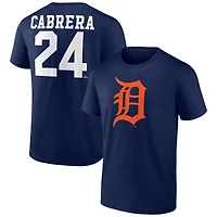 T-shirt bleu marine Miguel Cabrera pour homme, joueur emblématique des Detroit Tigers