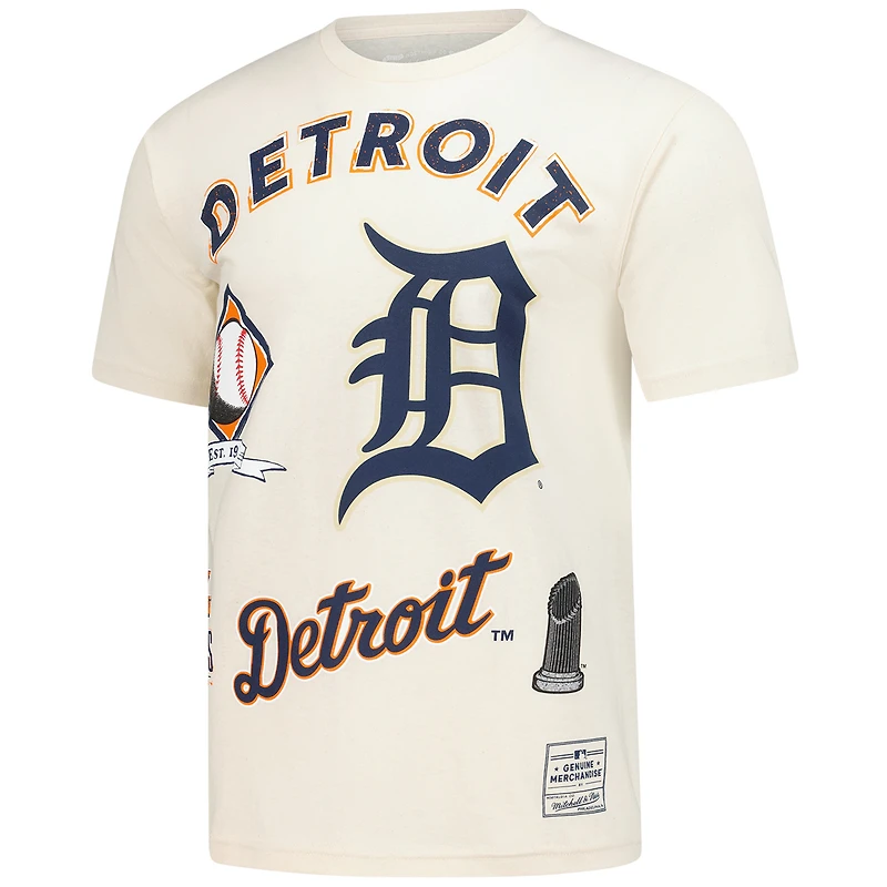 T-shirt Mitchell & Ness crème pour homme, motif Legacy Defined des Detroit Tigers
