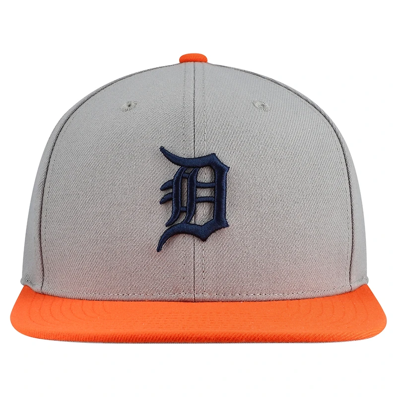 Casquette snapback basique Mitchell & Ness grise Detroit Tigers pour homme
