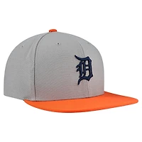 Casquette snapback basique Mitchell & Ness grise Detroit Tigers pour homme