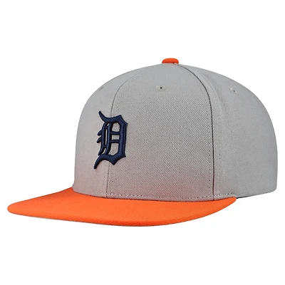 Casquette snapback basique Mitchell & Ness grise Detroit Tigers pour homme
