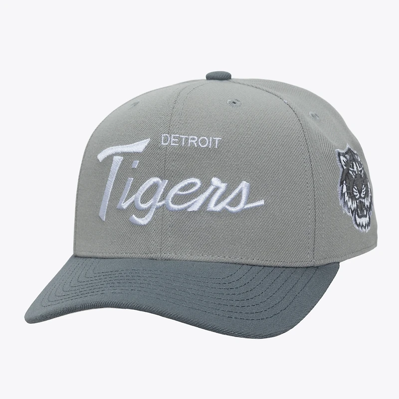 Men's Mitchell & Ness Gray Detroit Tigers Thunderstorm Head Coach Pro-Crown Adjustable Hat