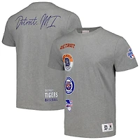 T-shirt Mitchell & Ness Heather Grey Detroit Tigers Cooperstown Collection City pour homme