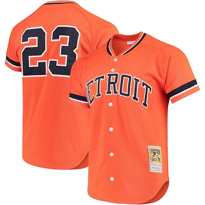 Mitchell & Ness pour homme Kirk Gibson Orange Detroit Tigers Fashion Cooperstown Collection Maillot d'entraînement au bâton en maille