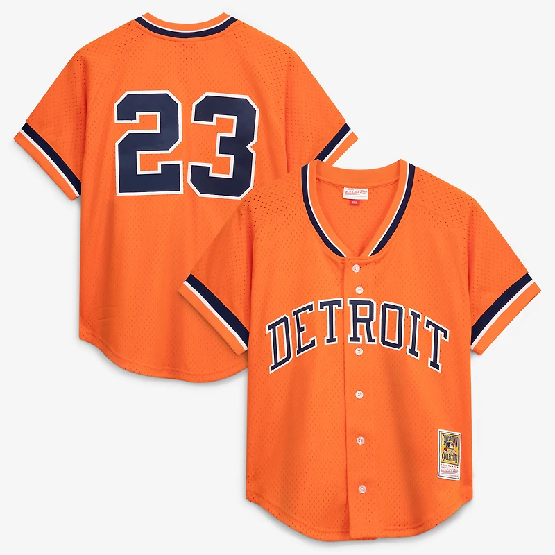 Mitchell & Ness pour homme Kirk Gibson Orange Detroit Tigers Fashion Cooperstown Collection Maillot d'entraînement au bâton en maille