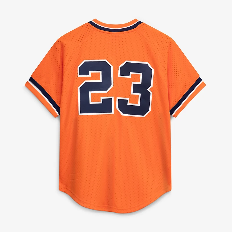 Men's Mitchell & Ness Kirk Gibson Orange Detroit Tigers Cooperstown Collection Mesh Batting Practice Button-Up Jersey