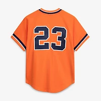 Men's Mitchell & Ness Kirk Gibson Orange Detroit Tigers Cooperstown Collection Mesh Batting Practice Button-Up Jersey