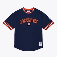 T-shirt Mitchell & Ness bleu marine Detroit Tigers Wild Pitch Ringer pour homme