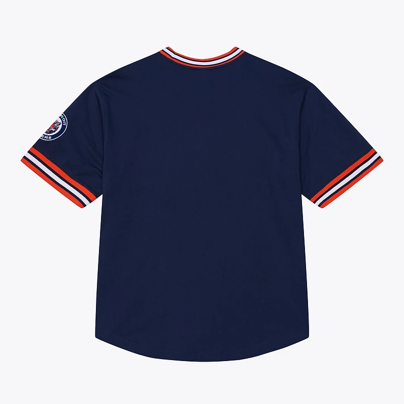 T-shirt Mitchell & Ness bleu marine Detroit Tigers Wild Pitch Ringer pour homme