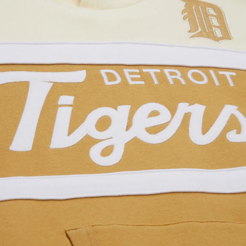 Men's Mitchell & Ness Tan/Cream Detroit Tigers Head Coach Pullover Hoodie