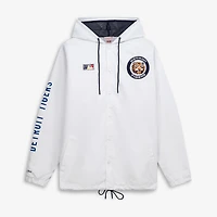 Men's Mitchell & Ness  White Detroit Tigers Big Tall Full-Snap Hooded Jacket