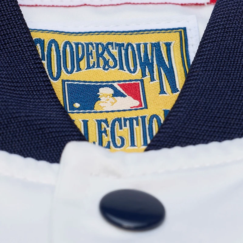 Men's Mitchell & Ness White Detroit Tigers Cooperstown Collection Arctic Lightweight Satin Full-Snap Jacket