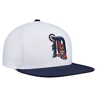 Casquette snapback basique Mitchell & Ness blanche Detroit Tigers Cooperstown Collection pour homme