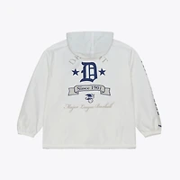 Men's Mitchell & Ness White Detroit Tigers Yacht Rock Coaches Full-Snap Hooded Windbreaker Jacket