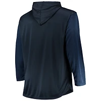 Men's Navy/Heathered Navy Detroit Tigers Big & Tall Wordmark Club Pullover Hoodie