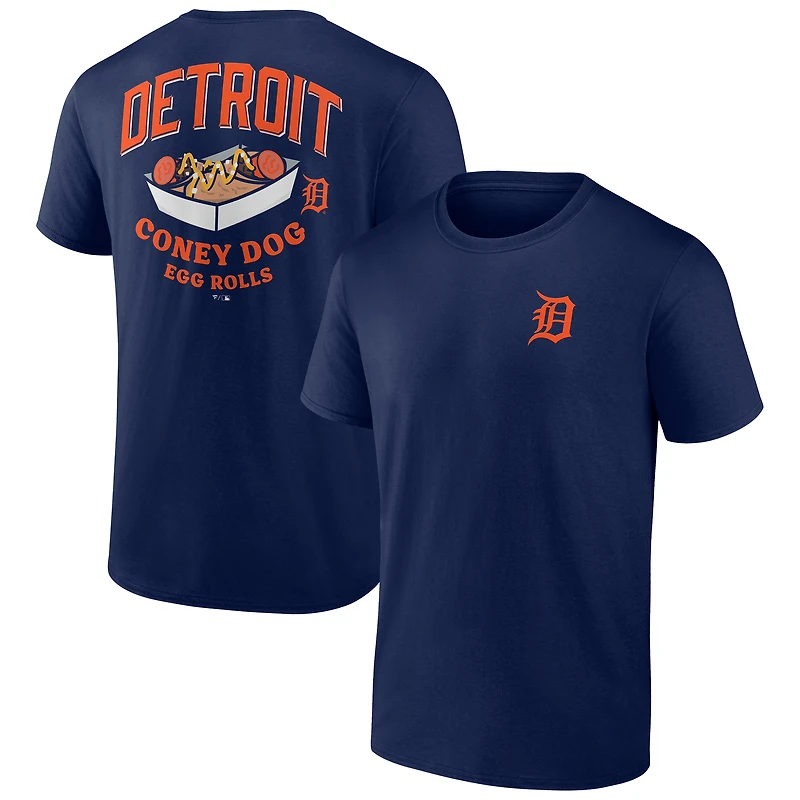 Men's  Navy Detroit Tigers Coney Dog Egg Rolls T-Shirt