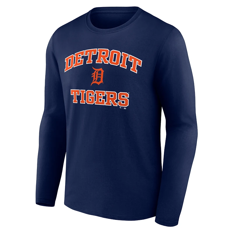 Men's Navy Detroit Tigers Heart & Soul Long Sleeve T-Shirt