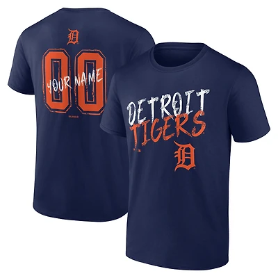 Men's Navy Detroit Tigers Hustle Personalized Name & Number T-Shirt