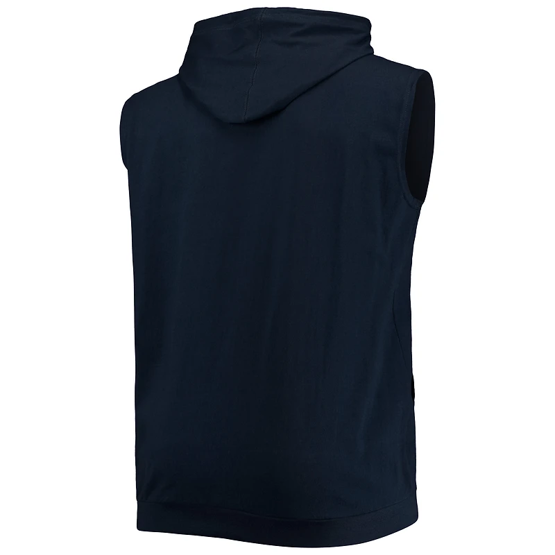 Sweat à capuche sans manches Muscle Detroit Tigers pour homme bleu marine
