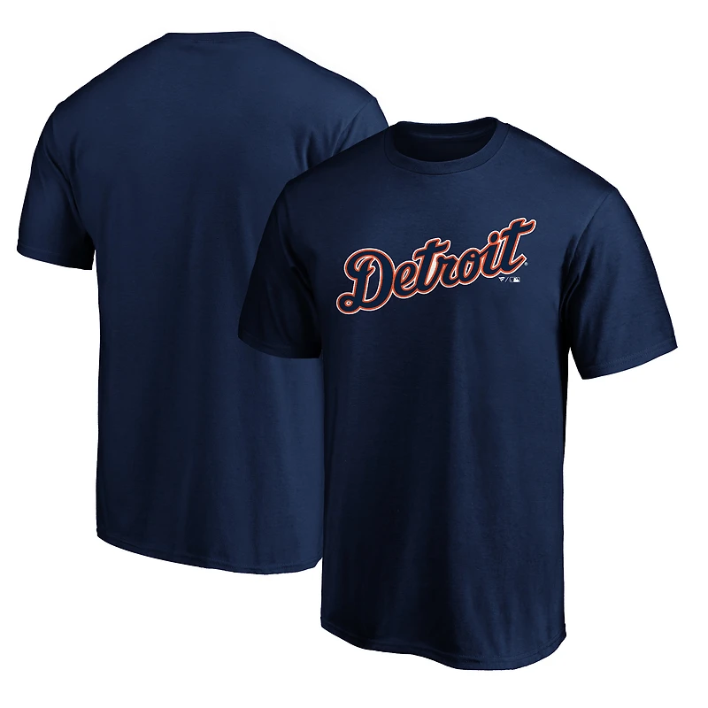 Men's Navy Detroit Tigers Official Wordmark T-Shirt