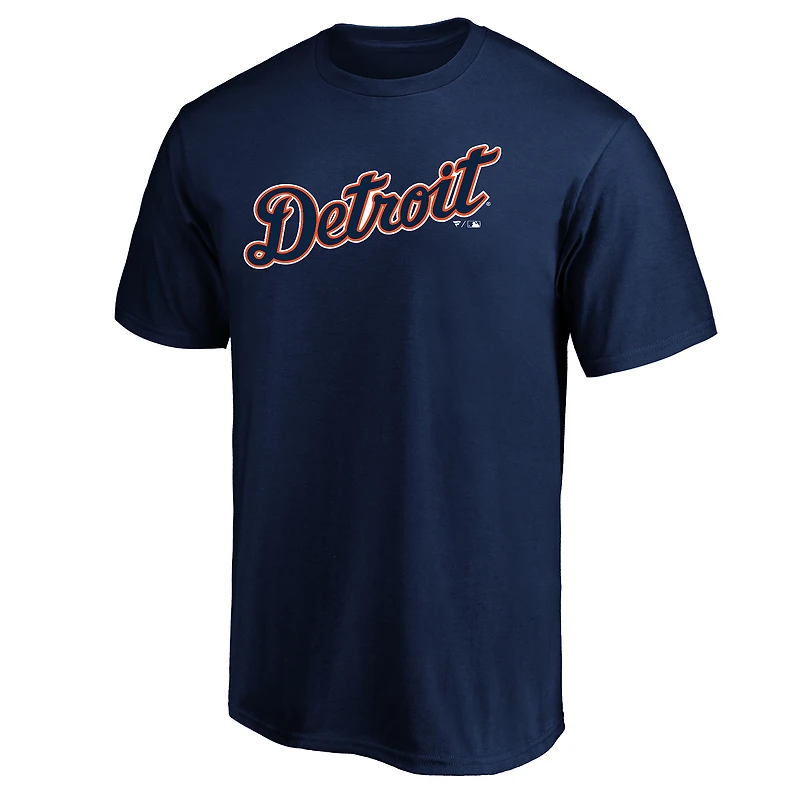 Men's Navy Detroit Tigers Official Wordmark T-Shirt
