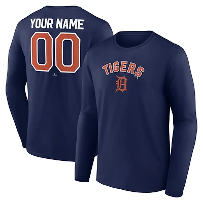 T-shirt à manches longues bleu marine personnalisé Detroit Tigers Winning Streak pour homme