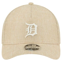 Men's New Era Beige Detroit Tigers Cotton Weave M-Crown A-Frame 9FORTY Adjustable Hat
