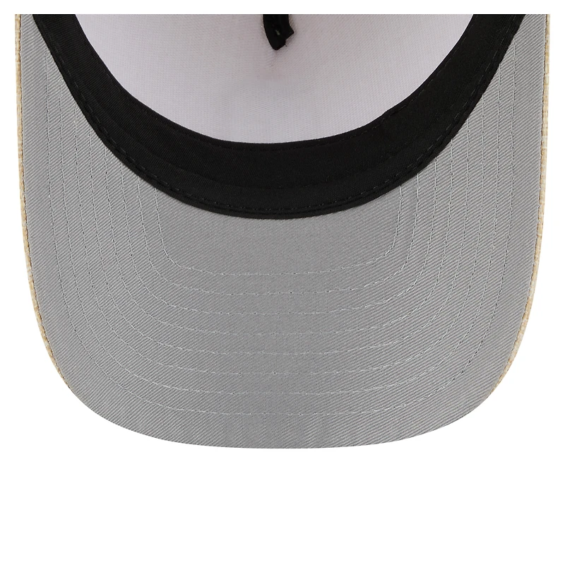 Men's New Era Beige Detroit Tigers Cotton Weave M-Crown A-Frame 9FORTY Adjustable Hat