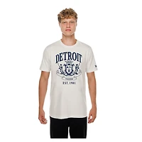 T-shirt floqué beige New Era Detroit Tigers Lifestyle pour homme, avec blason.