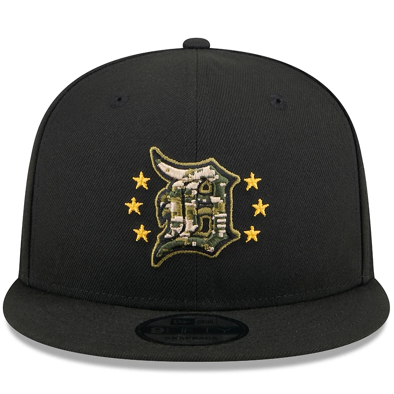 Casquette Snapback 9FIFTY pour la Journée des Forces armées 2024 des Detroit Tigers New Era noire pour homme