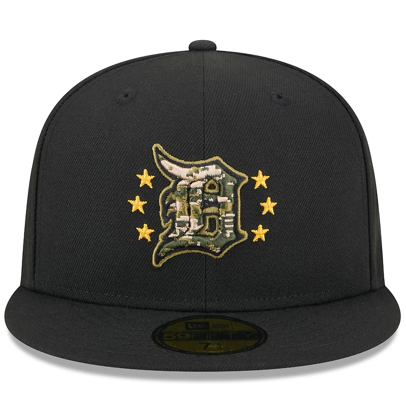 Casquette ajustée 59FIFTY pour la Journée des forces armées 2024 New Era noire Detroit Tigers hommes