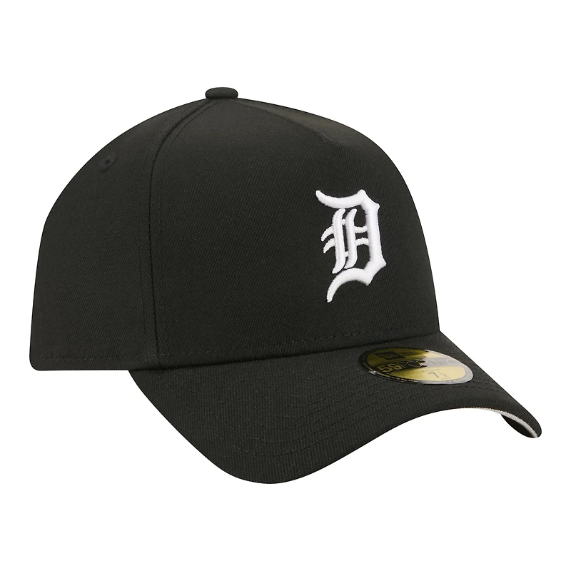 Men's New Era  Black Detroit Tigers A-Frame 59FORTY Fitted Hat