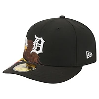 Casquette ajustée New Era 59FIFTY noire pour homme, modèle Detroit Tigers Americana avec aigle à tête blanche.