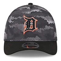 Casquette New Era 39THIRTY A-Frame Flex pour homme, noire, motif camouflage des Tigers de Detroit