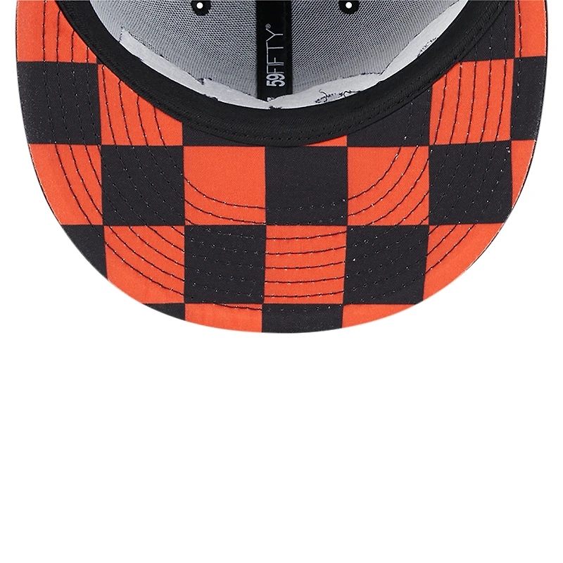 Casquette ajustée 59FIFTY sous-visière à carreaux noire des Detroit Tigers pour hommes New Era