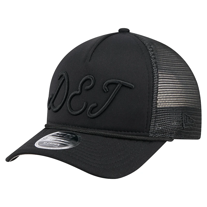 Casquette camionneur ajustable 9FORTY A-Frame M-Crown noire des Detroit Tigers pour homme de New Era