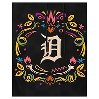 Sweat à capuche noir en polaire brossé Día de los Muertos New Era pour hommes des Detroit Tigers