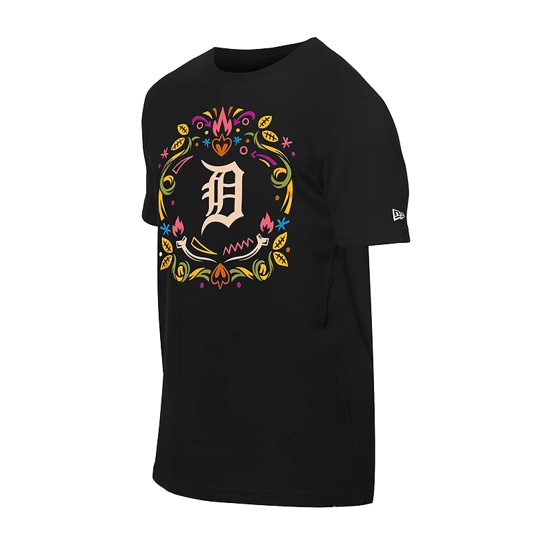 T-shirt noir Día de los Muertos des Detroit Tigers New Era pour hommes