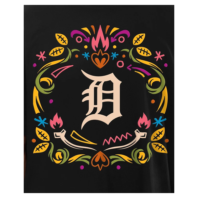 T-shirt noir Día de los Muertos des Detroit Tigers New Era pour hommes