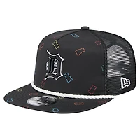 Casquette snapback noire New Era pour homme, motif gummy golfer des Detroit Tigers