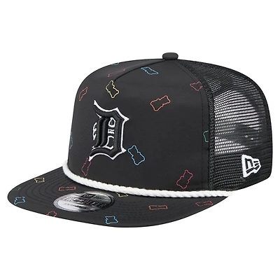 Men's New Era  Black Detroit Tigers Gummy Golfer Trucker Snapback Hat