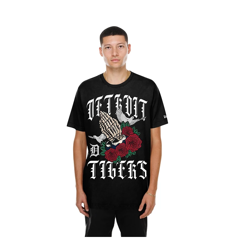 T-shirt New Era noir pour homme Detroit Tigers Lifestyle Blessed Aesthetic